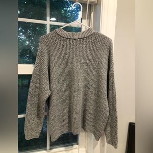 American Eagle Ribbed Cozy Heather Grey Sweater